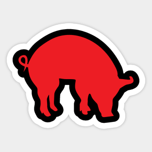 Red Pig silhouette Sticker